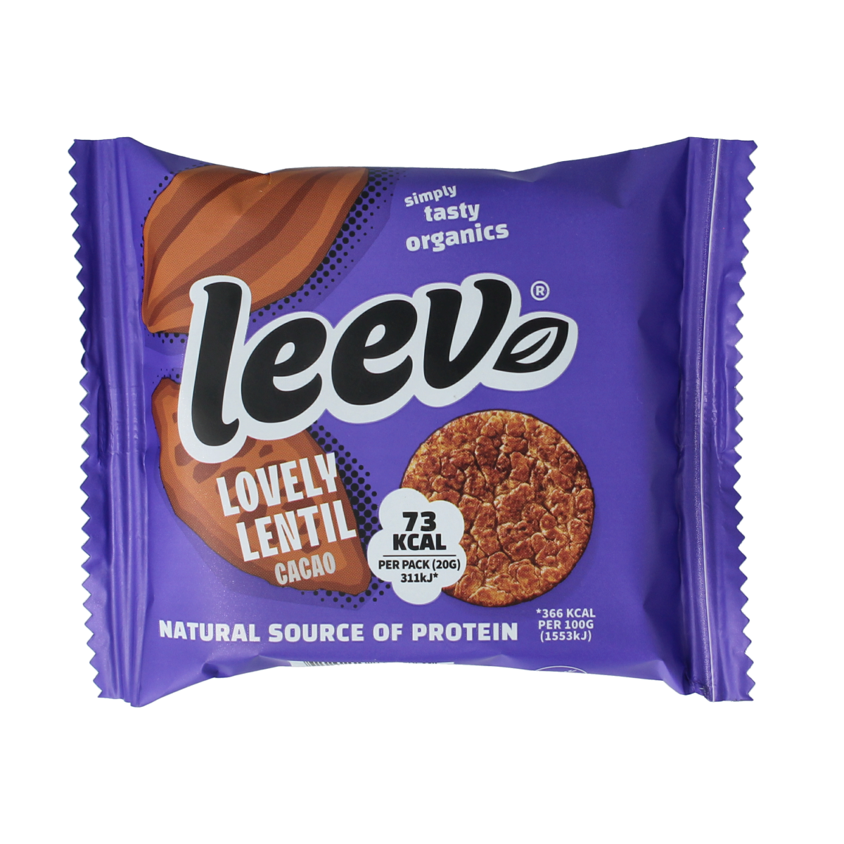 Leev Lovely lentil cakes cacao bio 20.00 Gram