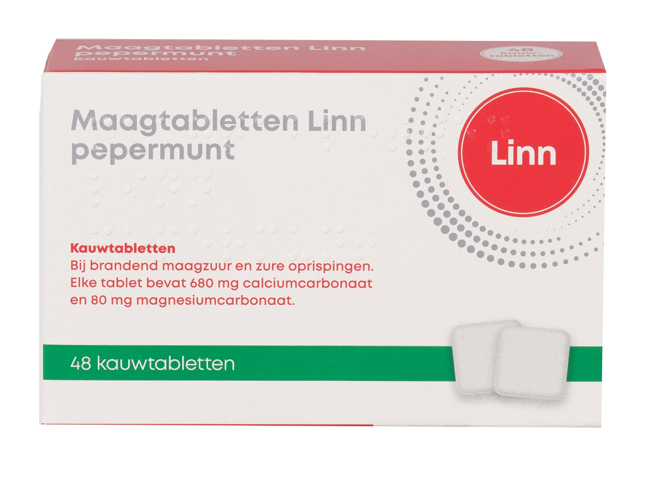 Linn Maagtabletten pepermunt 48.00 Kauwtabletten