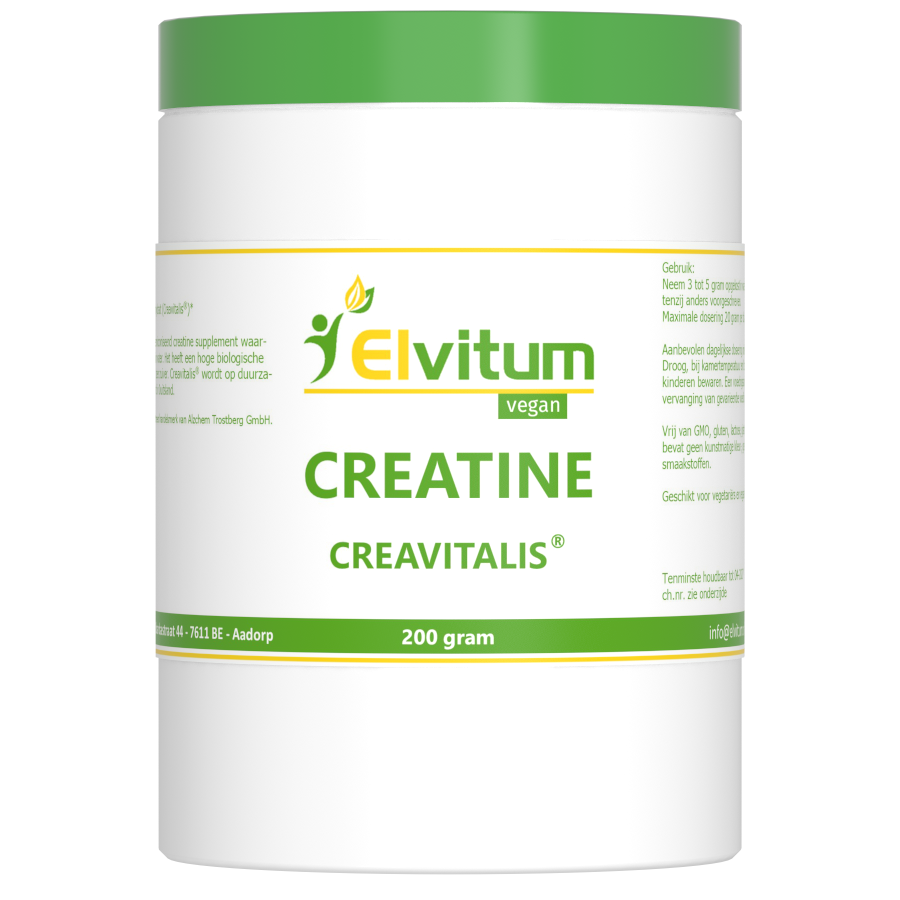 Elvitum  Creatine monohydraat Creavitalis 200 Gram
