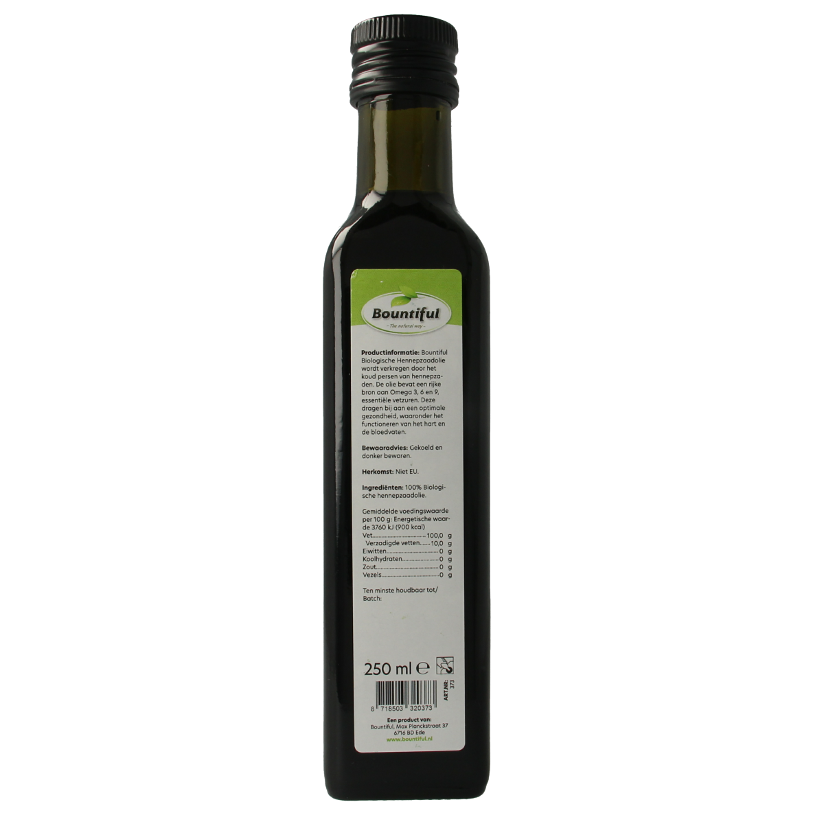 Bountiful Hennepzaadolie omega 3-6-9 bio 250.00 Milliliter