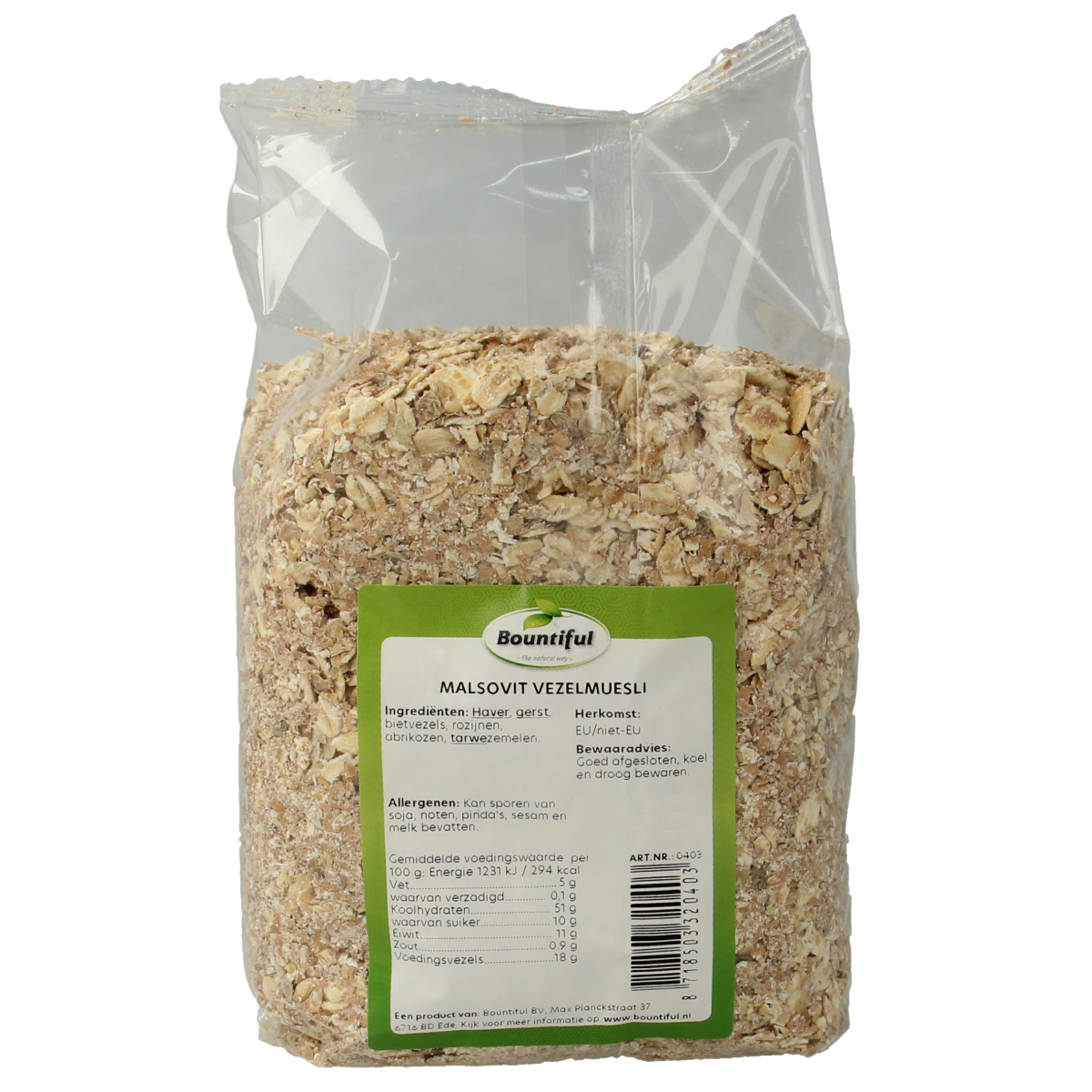 Bountiful Muesli malsovit 500.00 Gram