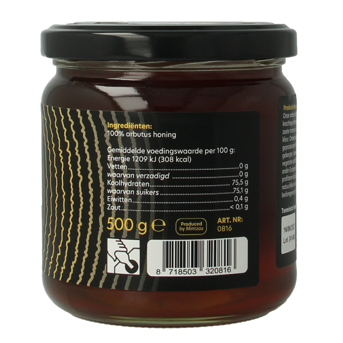 Bountiful select Griekse rauwe honing arbutus 500.00 Gram
