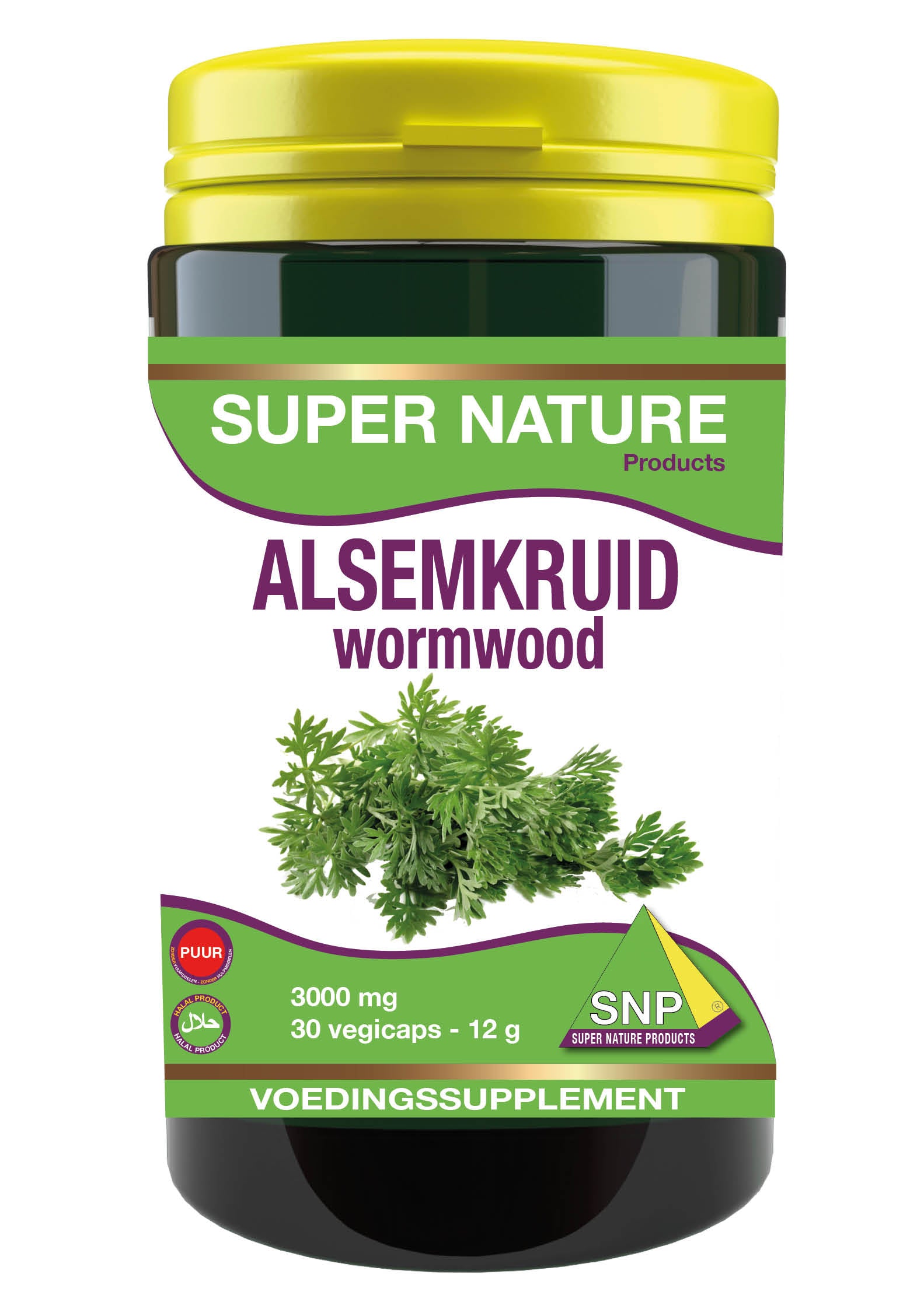 SNP Alsemkruid wormwood 3000 mg puur 30 Vegetarische capsules