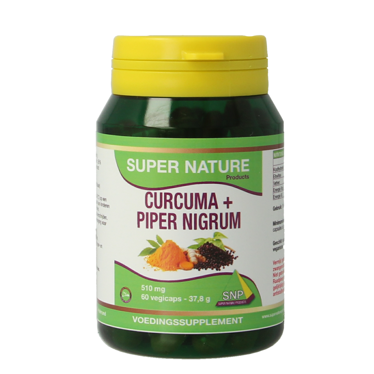SNP Curcuma & piper nigrum 510mg puur 60 Vegetarische capsules