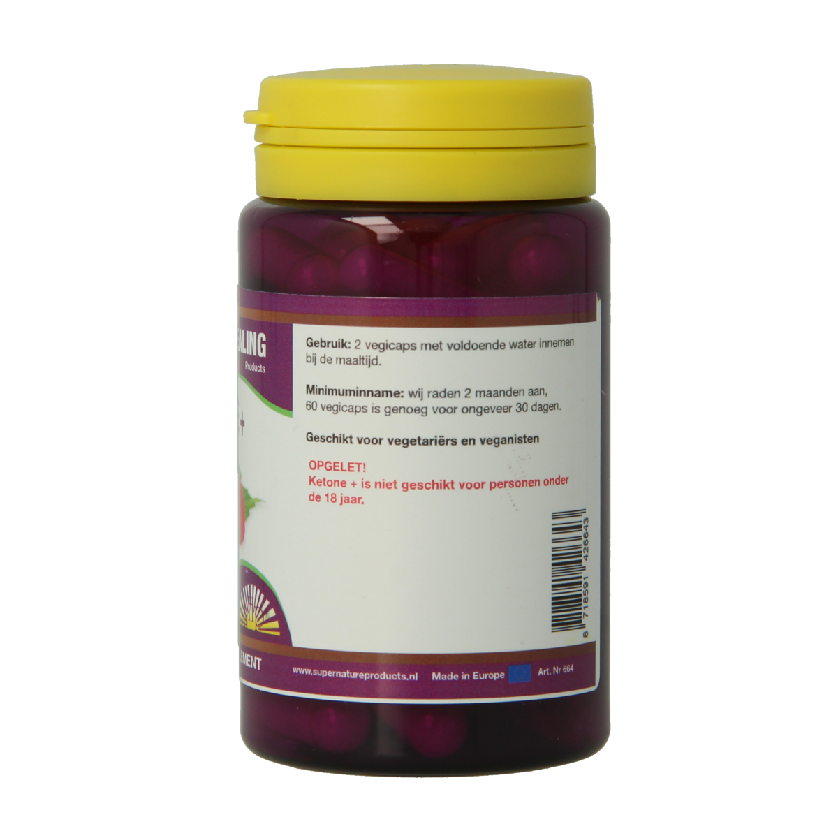 NHP Ketone + 425mg puur 60.00 Vegetarische capsules