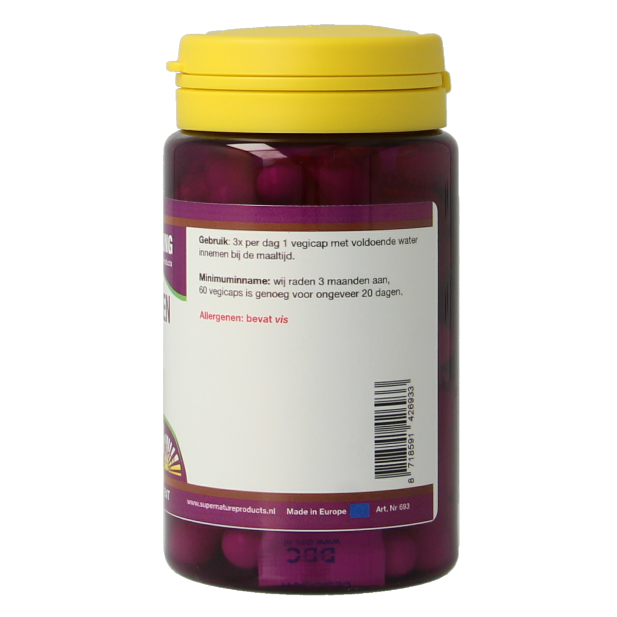 NHP Vis collageen 400mg puur 60.00 Vegetarische capsules