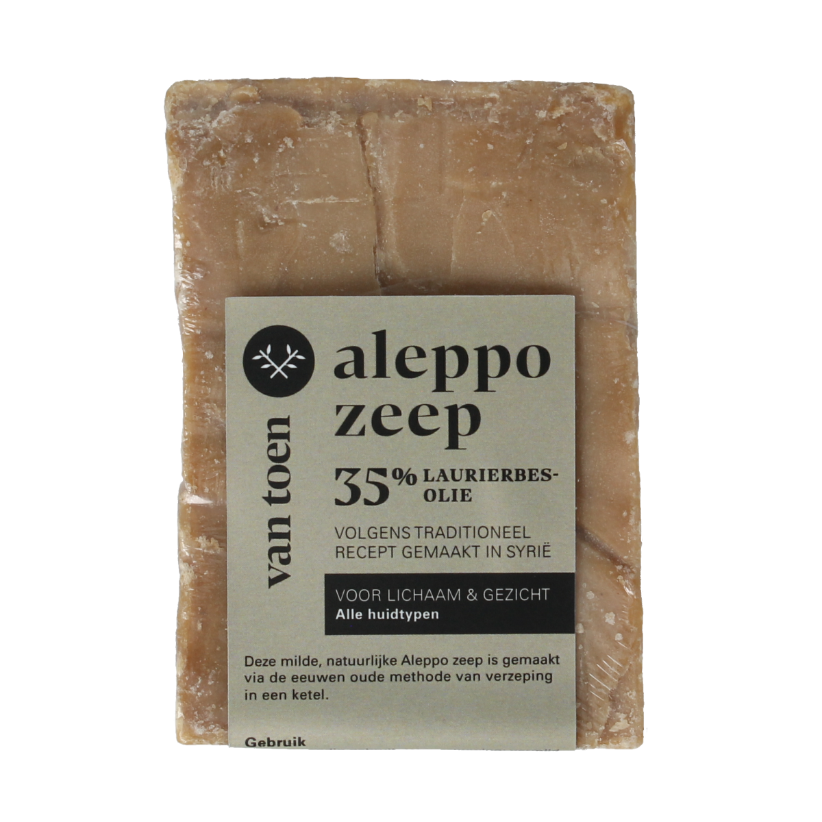 Van Toen Aleppo zeep 35% laurierbesolie 190.00 Gram