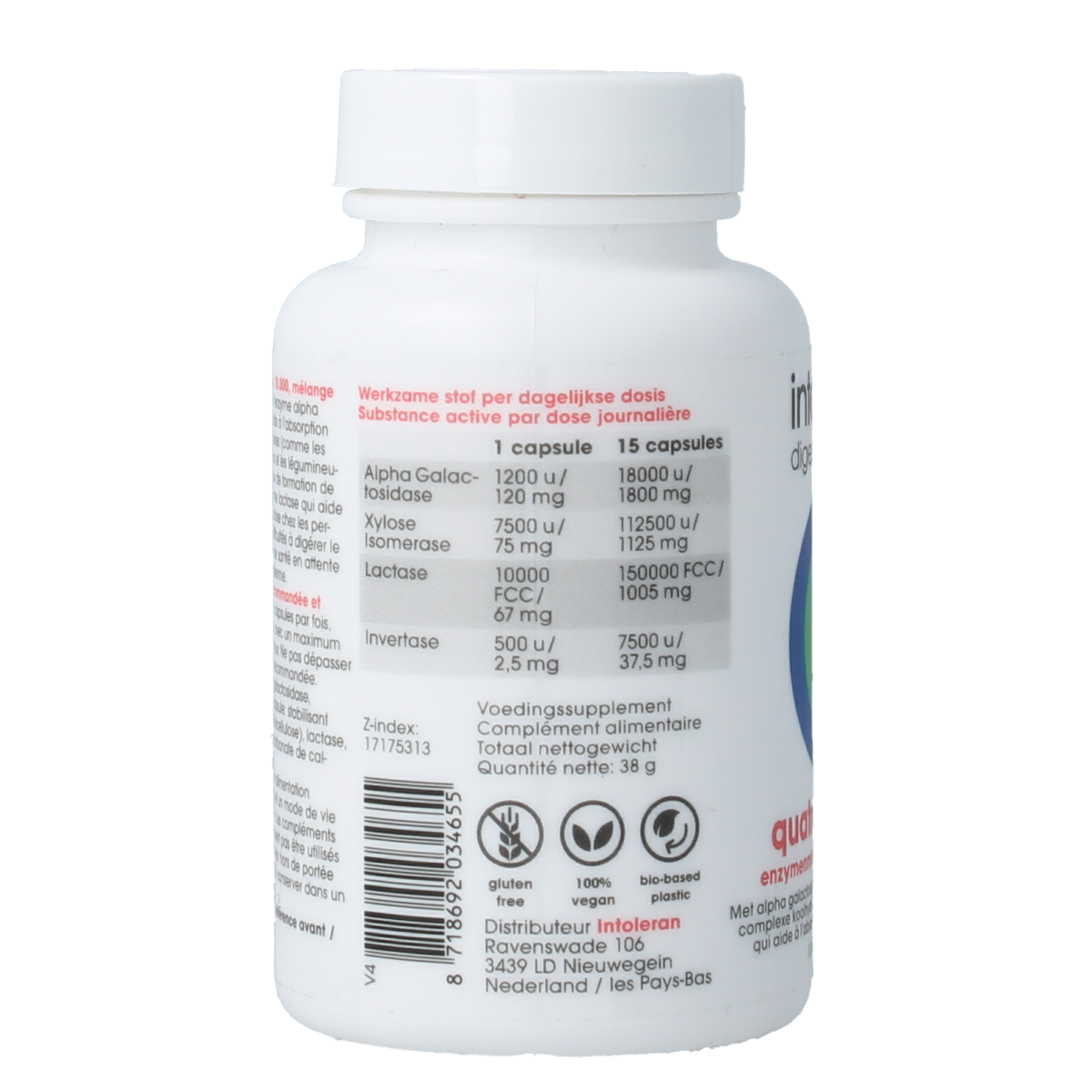 Intoleran Quatrase 10.000 108.00 Vegetarische capsules