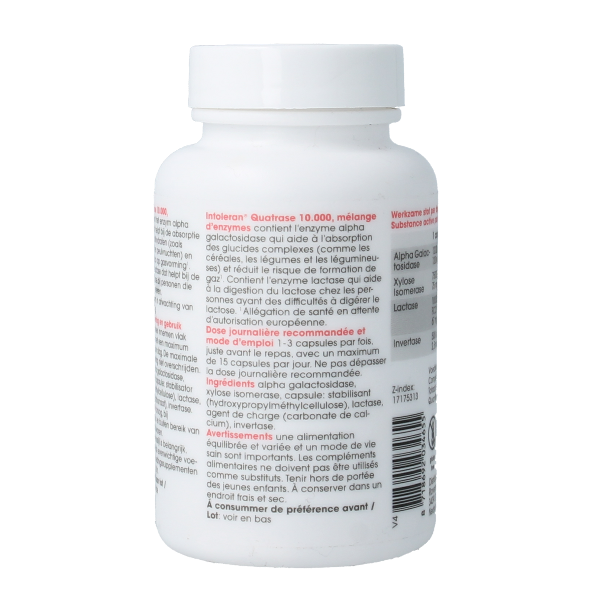 Intoleran Quatrase 10.000 108.00 Vegetarische capsules
