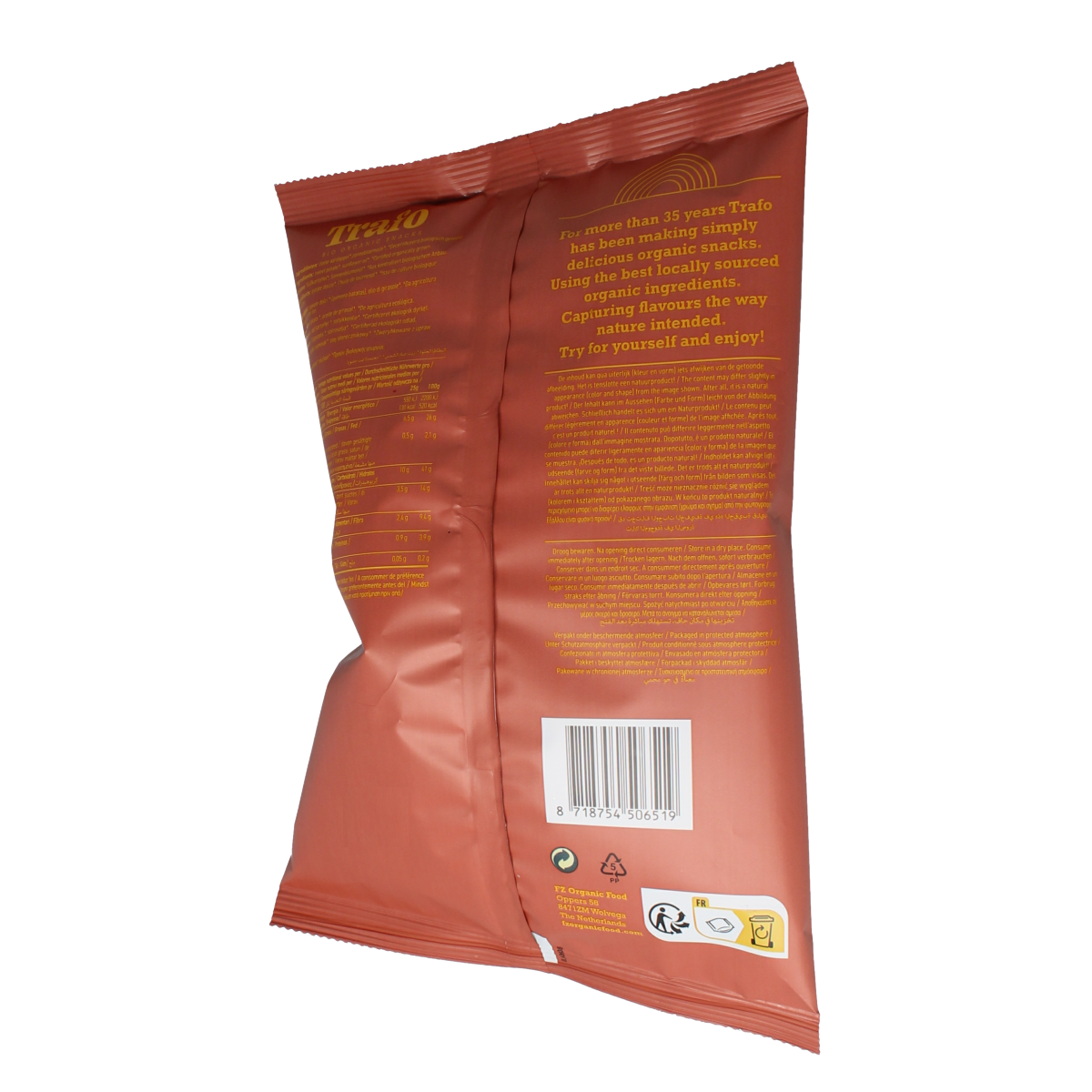 Trafo Chips zoete aardappel bio 80.00 Gram