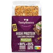 TastyBasics Low carb-high protein crackers maanzaad 200.00 Gram