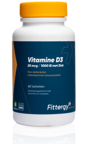 Fittergy Vitamine D3 25mcg met zink 60.00 Tabletten