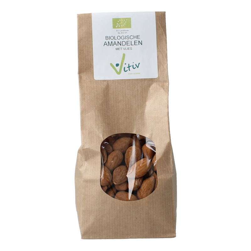 Vitiv Amandelen met vlies bio 250 Gram