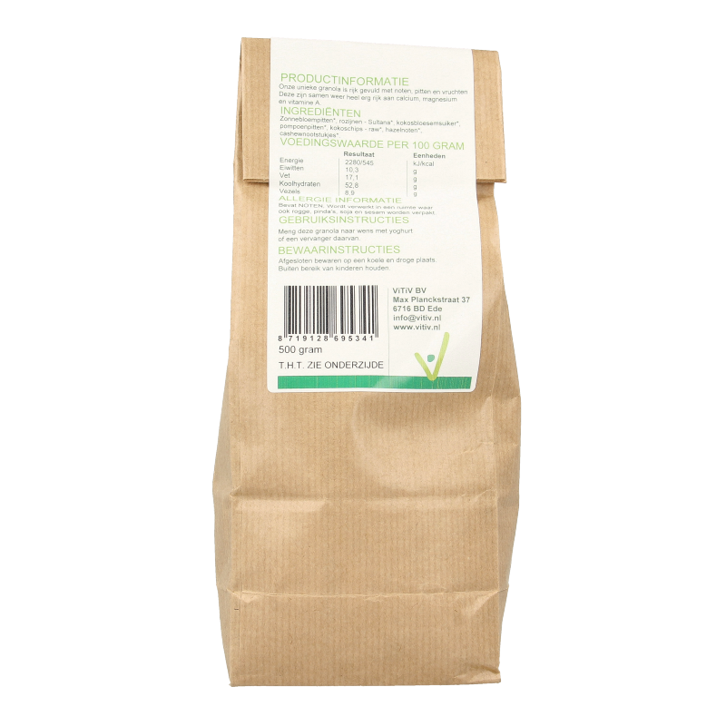 Vitiv Granola zaden en noten bio 500 Gram