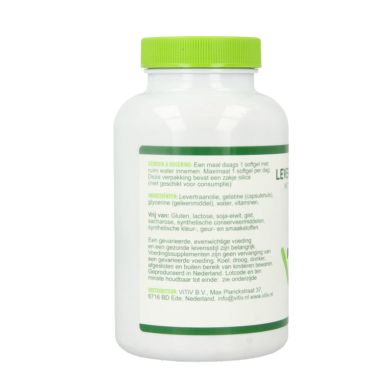 Vitiv Levertraanolie 1000mg vitamine A D 100 Softgels