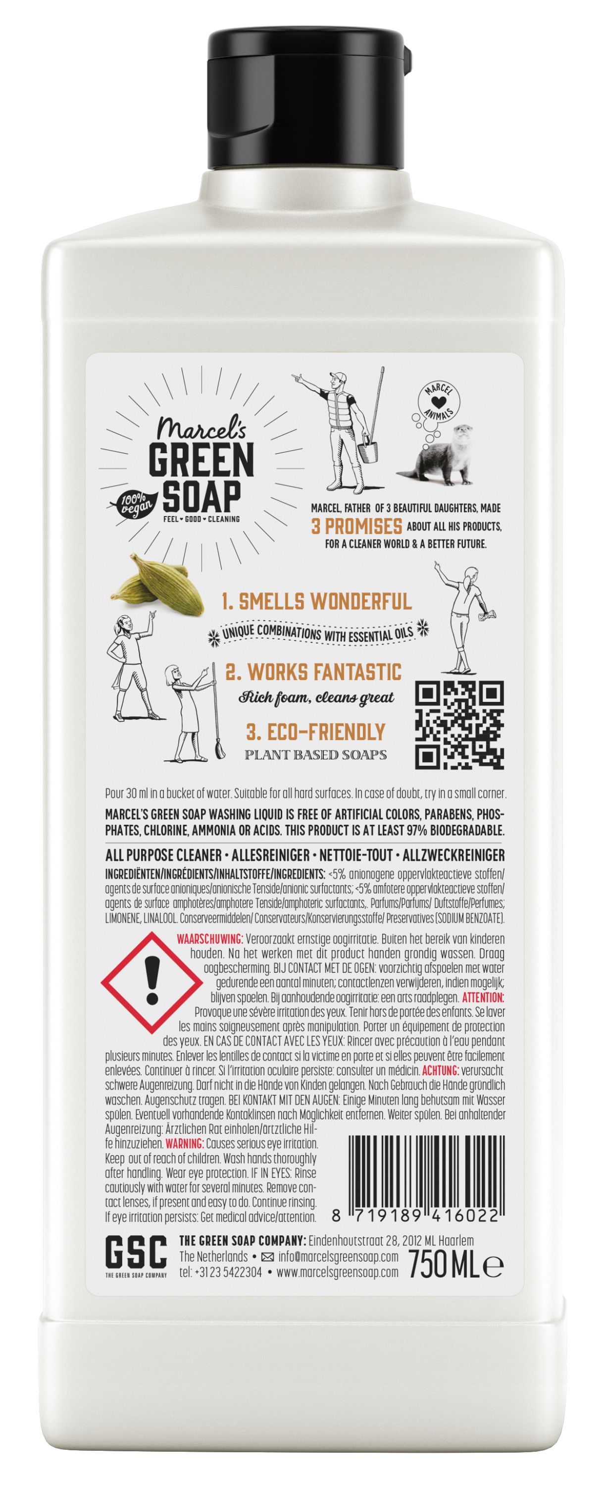 Marcel's Green Soap Allesreiniger sandelhout & kardemom 750.00 Milliliter
