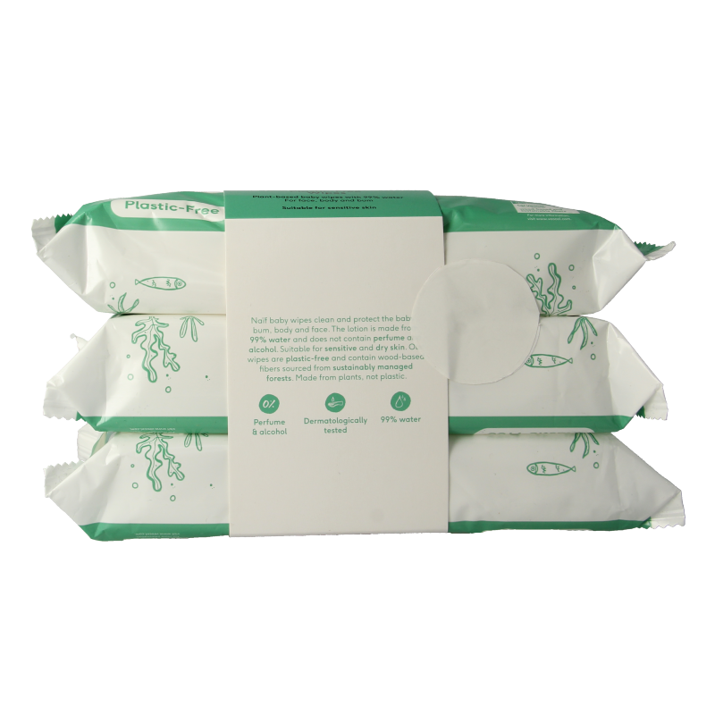 Naif Baby & kids plastic-free wipes 3-pack 3 Stuks
