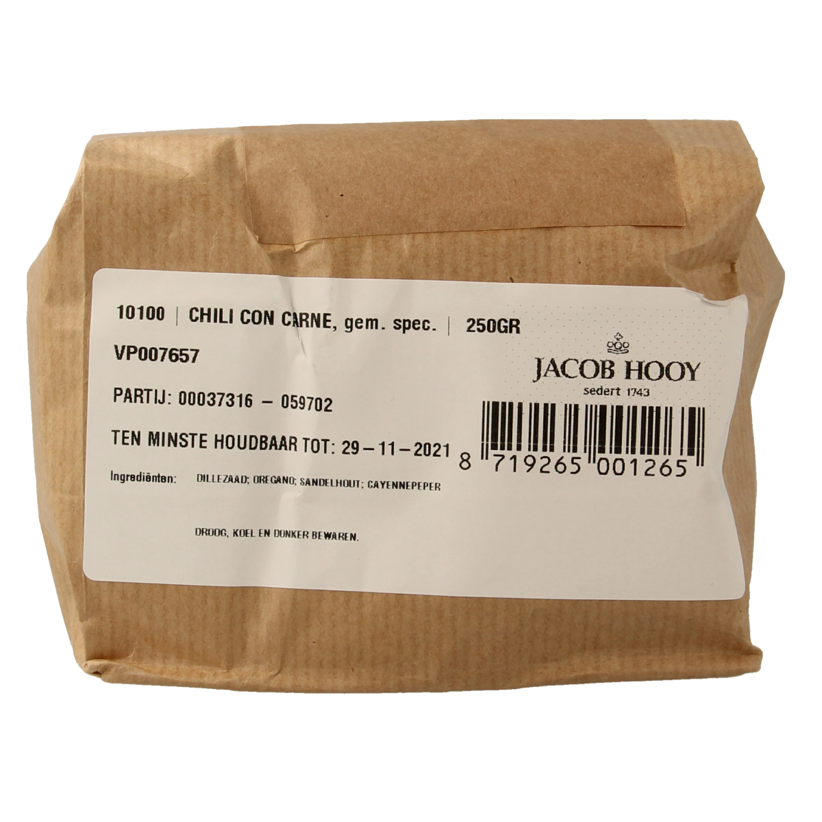 Jacob Hooy Chili con carne poeder 250.00 Gram