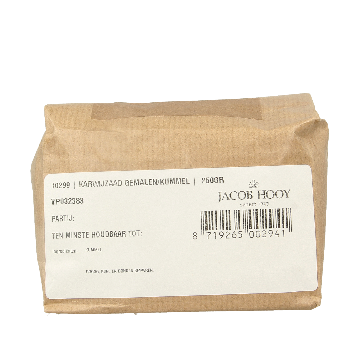 Jacob Hooy Karwijzaad/kummel gemalen 250.00 Gram