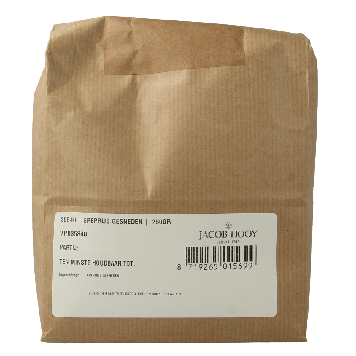 Jacob Hooy Ereprijs 250.00 Gram