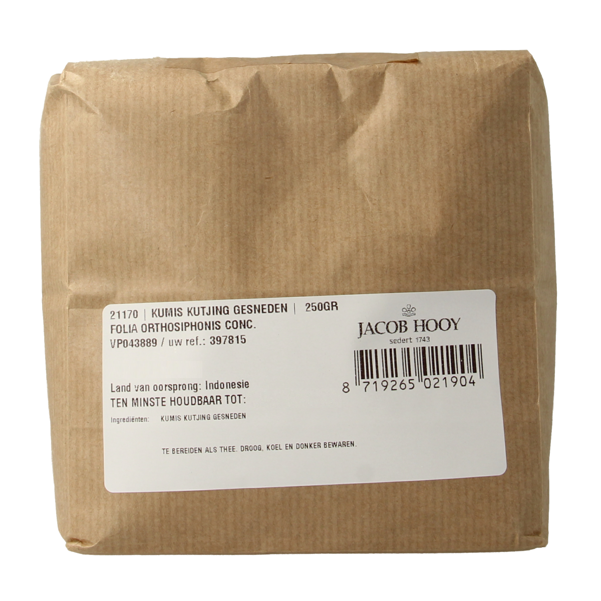 Jacob Hooy Kumis kutjing gesneden 250 Gram