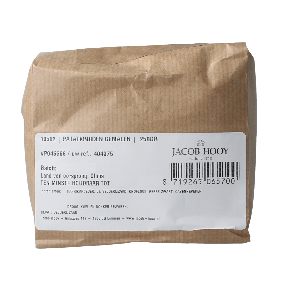 Jacob Hooy Patatkruiden gemalen 250.00 Gram