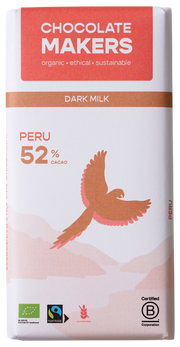 Chocolatemakers Awajun 52% donkere melk fairtrade bio 80.00 Gram