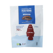 Chocolatemakers Zeiltjes puur 70% met cacaonibs & zeezout bio 100.00 Gram
