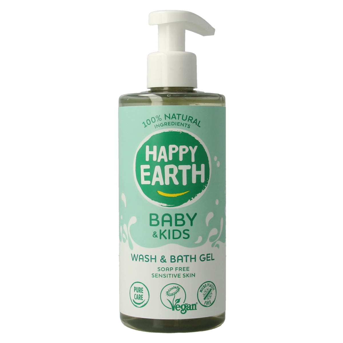 Happy Earth Was & badgel zeepvrij baby & kids 300.00 Milliliter