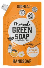 Marcel's Green Soap Handzeep sinaasappel & jasmijn navul 500 Milliliter