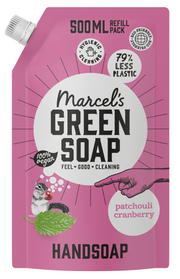 Marcel's Green Soap Handzeep patchouli & cranberry navul 500.00 Milliliter