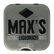 Max mints Liquorice blikje vierkant bio 35.00 Gram