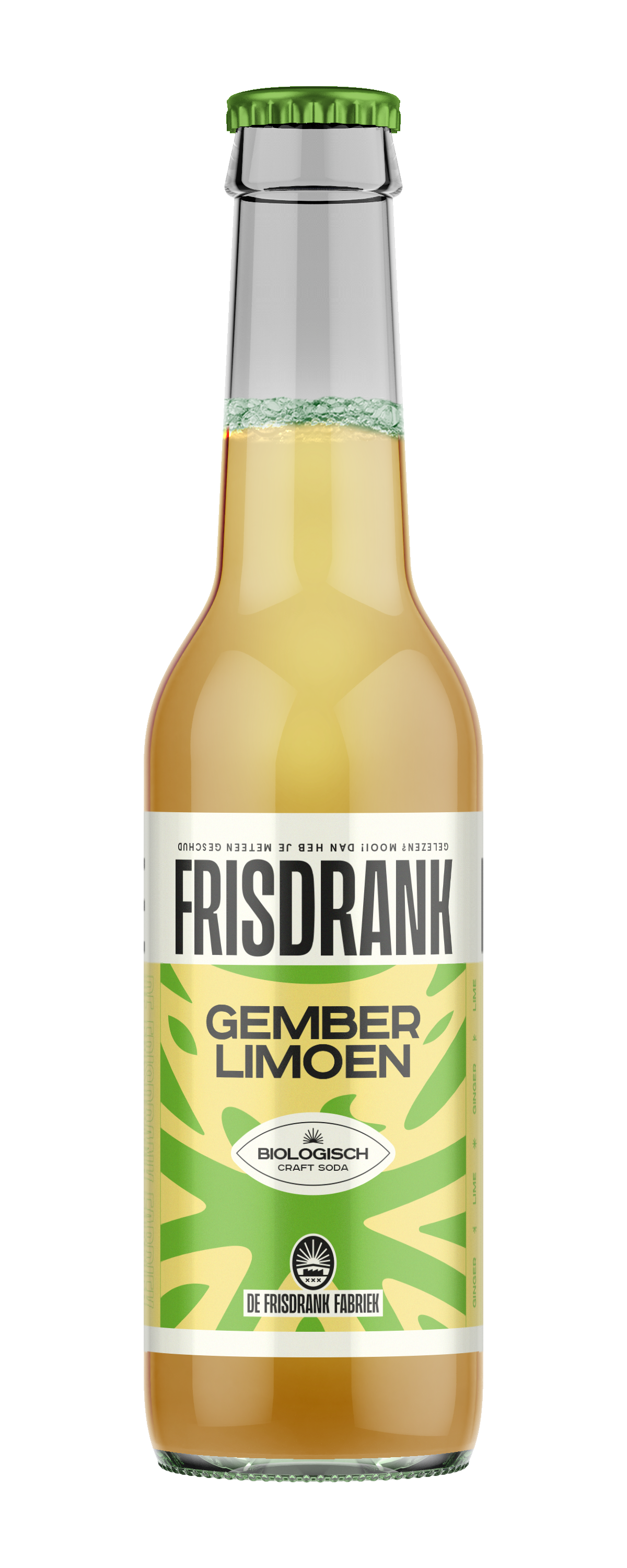 De Frisdrank Fabriek  Koolzuurhoudende frisdrank gember limoen bio 275.00 Milliliter