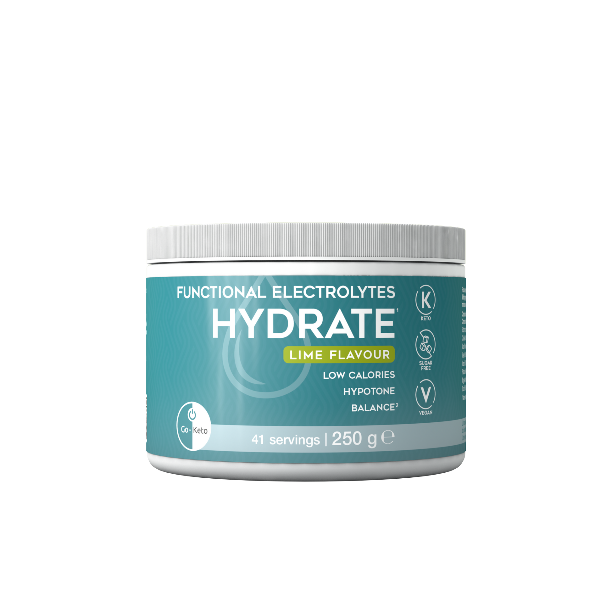 Go-Keto Elektrolytes drink poeder hydratatie limoen 250.00 Gram