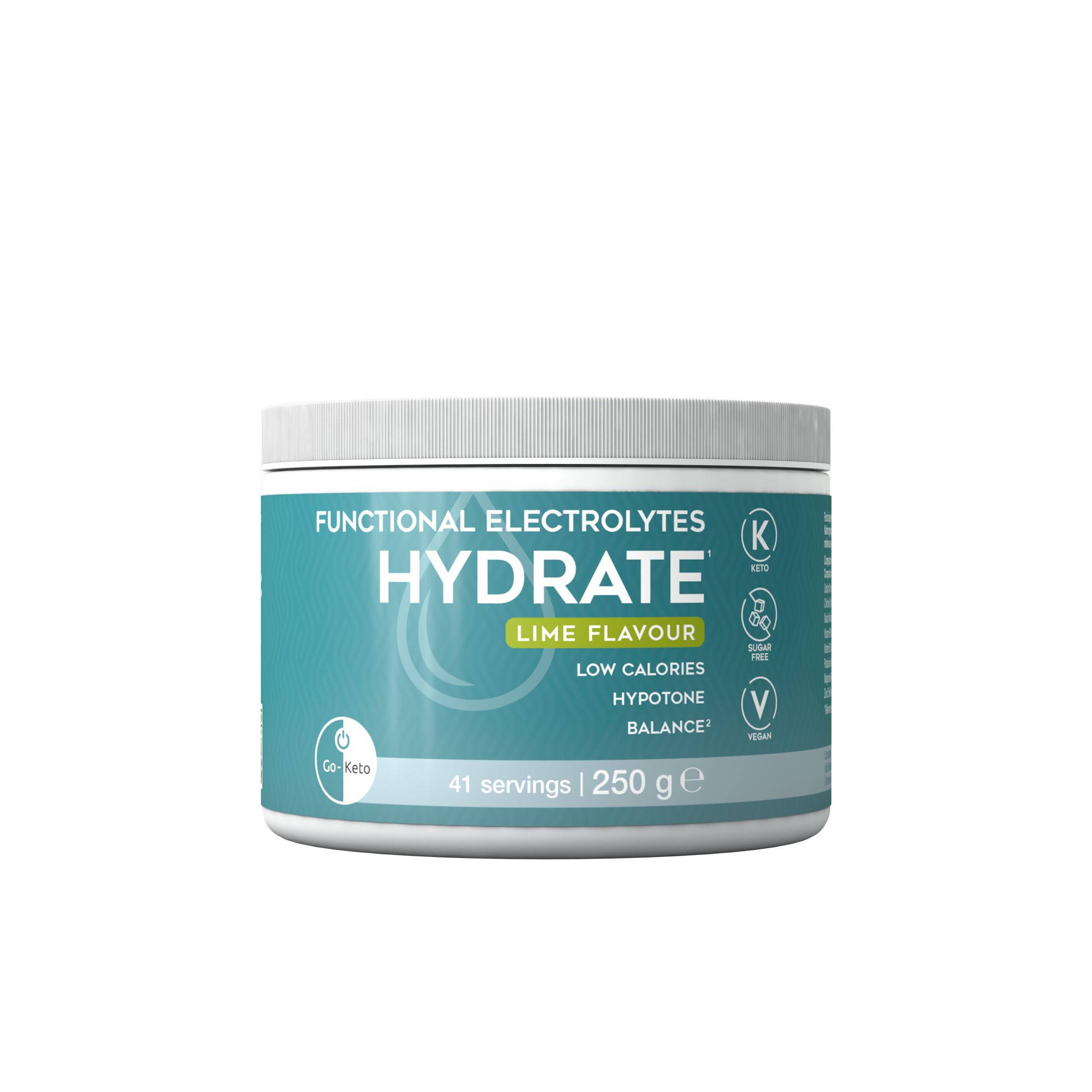 Go-Keto Elektrolytes drink poeder hydratatie limoen 250.00 Gram