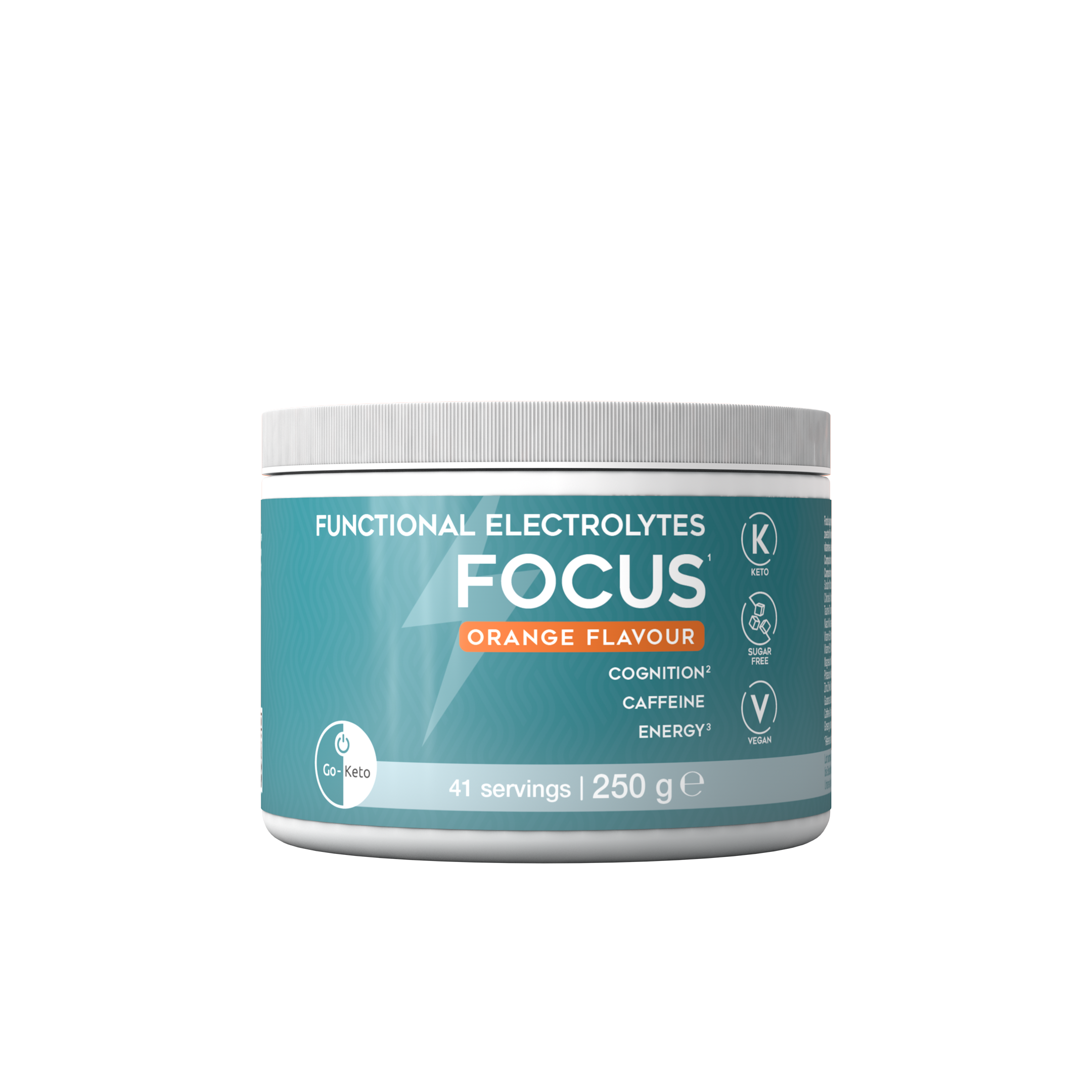 Go-Keto Elektrolytes drink poeder focus sinaasappel 250.00 Gram