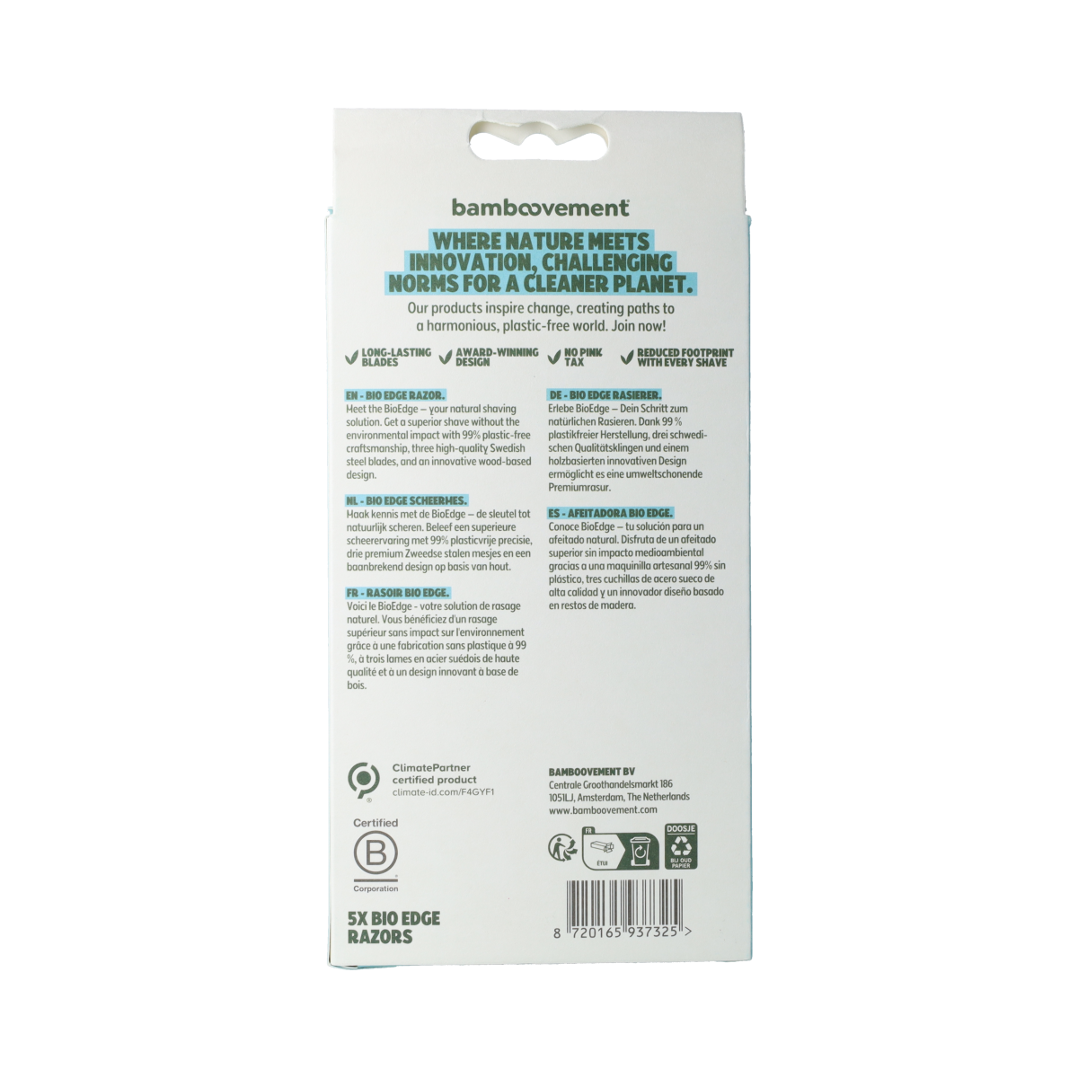 Bamboovement BioEdge Scheermes 5.00 Stuks