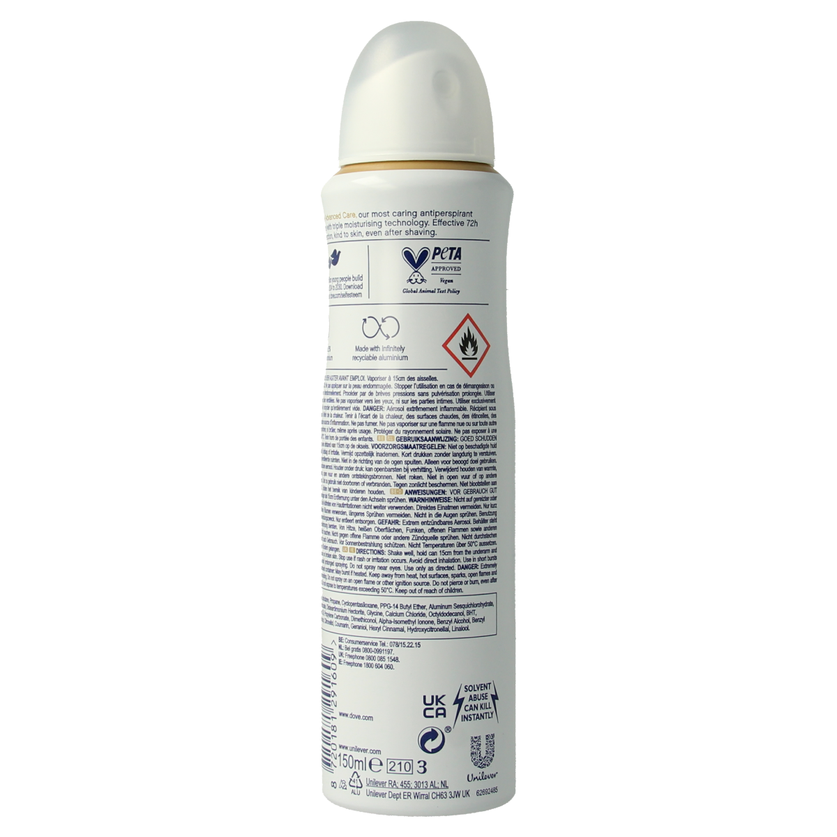 Dove Deodorant spray invisible dry 150.00 Milliliter
