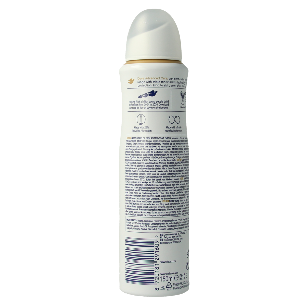 Dove Deodorant spray invisible dry 150.00 Milliliter