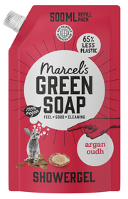 Marcel's Green Soap Showergel argan & oudh navulling 500.00 Milliliter