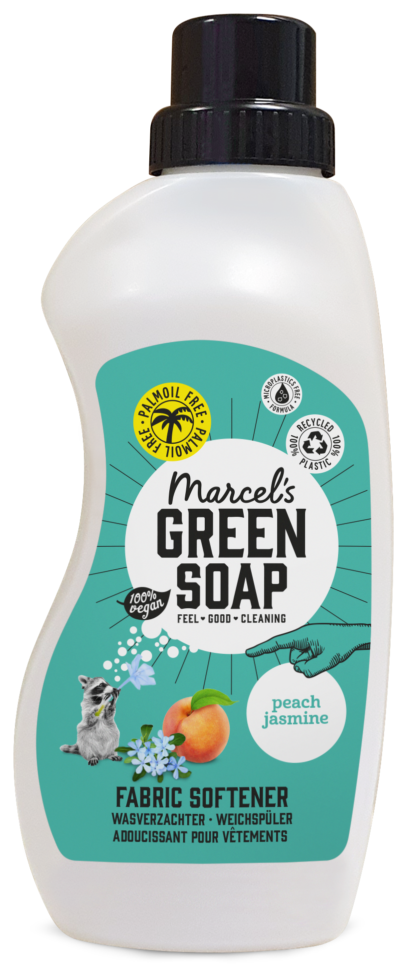 Marcel's Green Soap Wasverzachter perzik & jasmijn 750.00 Milliliter