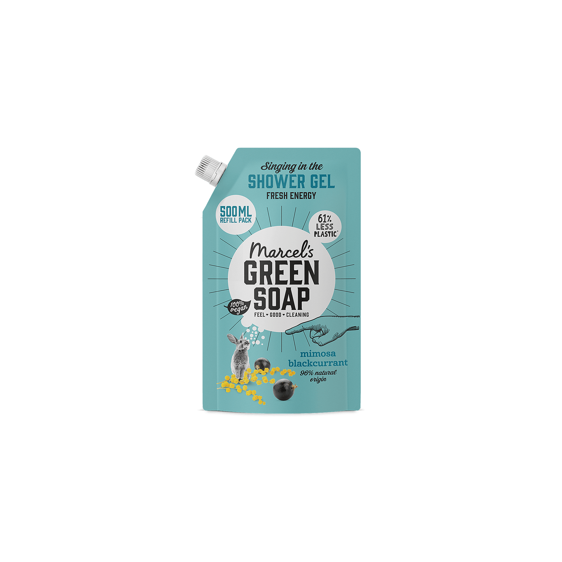 Marcel's Green Soap Showergel mimosa & black currant navul 500.00 Milliliter