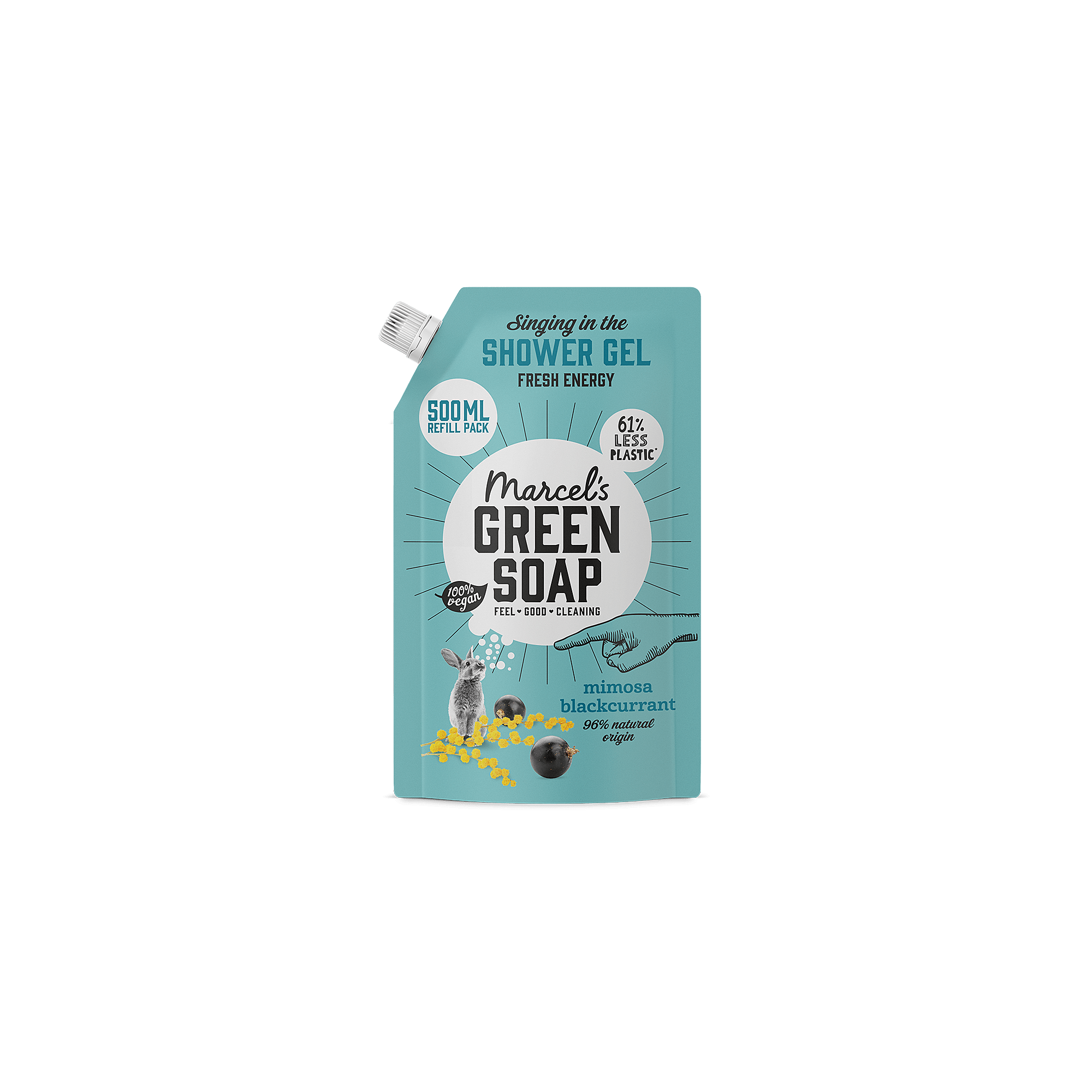 Marcel's Green Soap Showergel mimosa & black currant navul 500.00 Milliliter