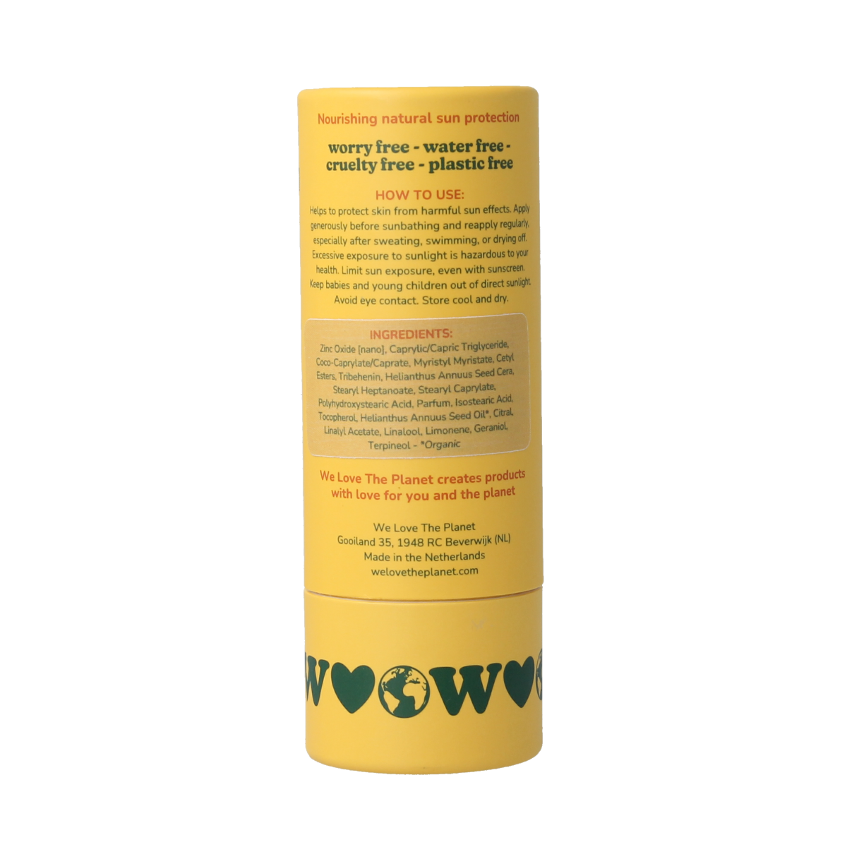 We Love The Planet Sunscreen stick vegan SPF50 40.00 Gram
