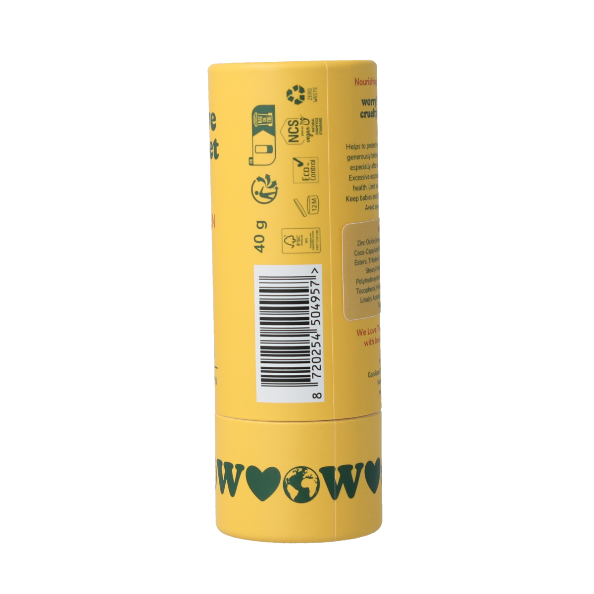 We Love The Planet Sunscreen stick vegan SPF50 40.00 Gram