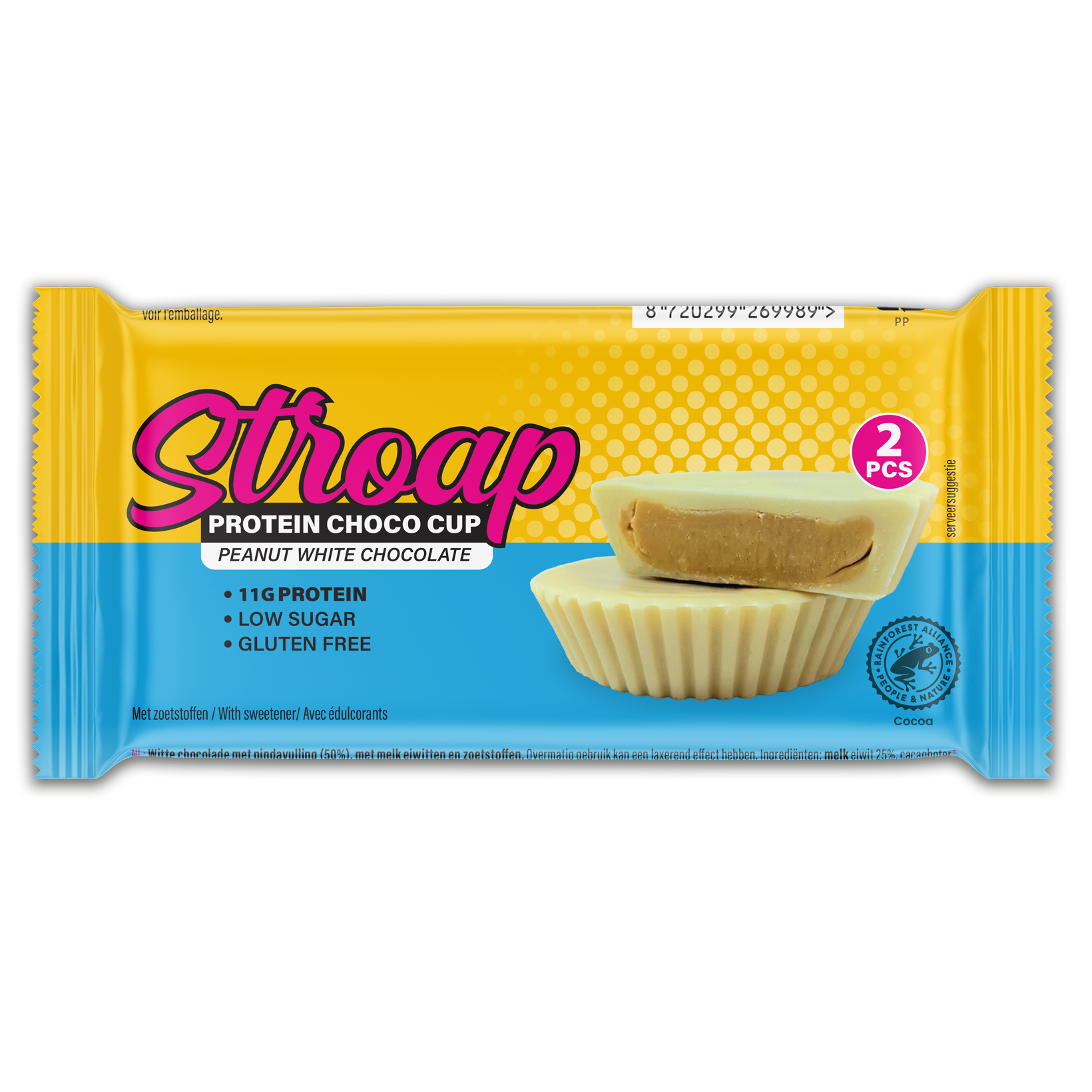 Stroap Protein choco cup peanut white chocolate 42 Gram