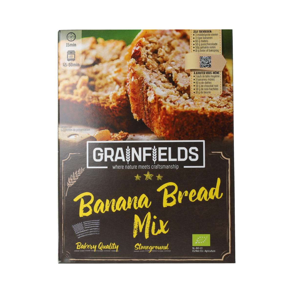 Grainfields Banana bread mix bio 400.00 Gram
