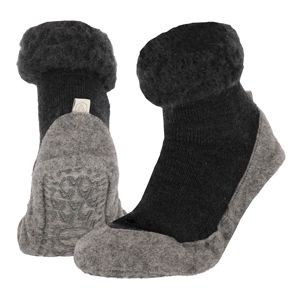 Apollo Huisslof wol anti-slip antraciet 45/46 1.00 Paar