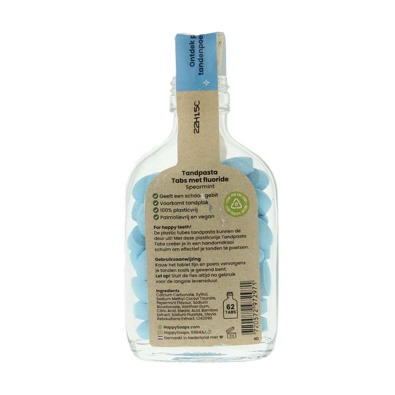 Happysoaps Tandpasta tabs met fluoride 62 Stuks