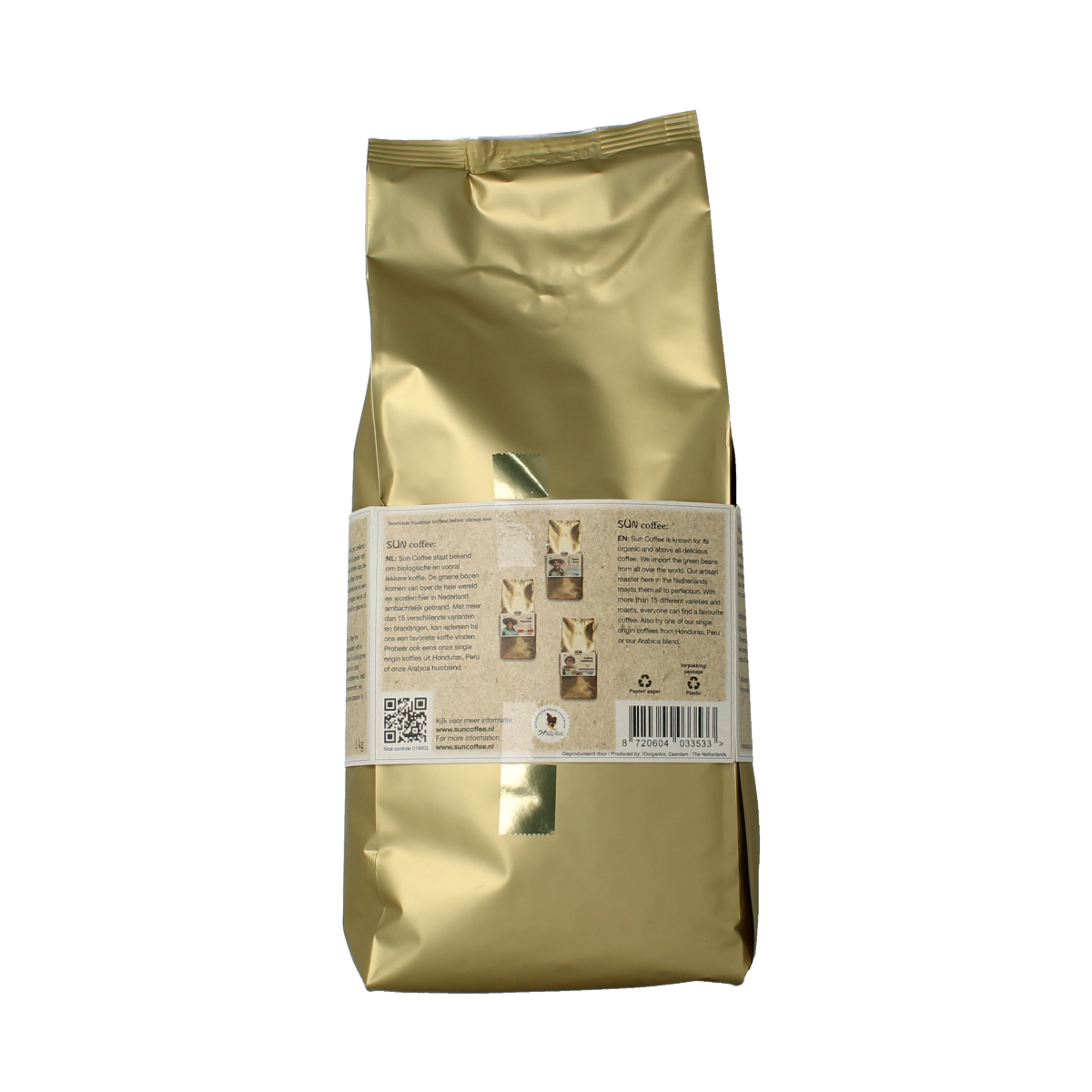 SUN Coffee Gezeilde koffiebonen gold roast bio 1.00 Kilogram